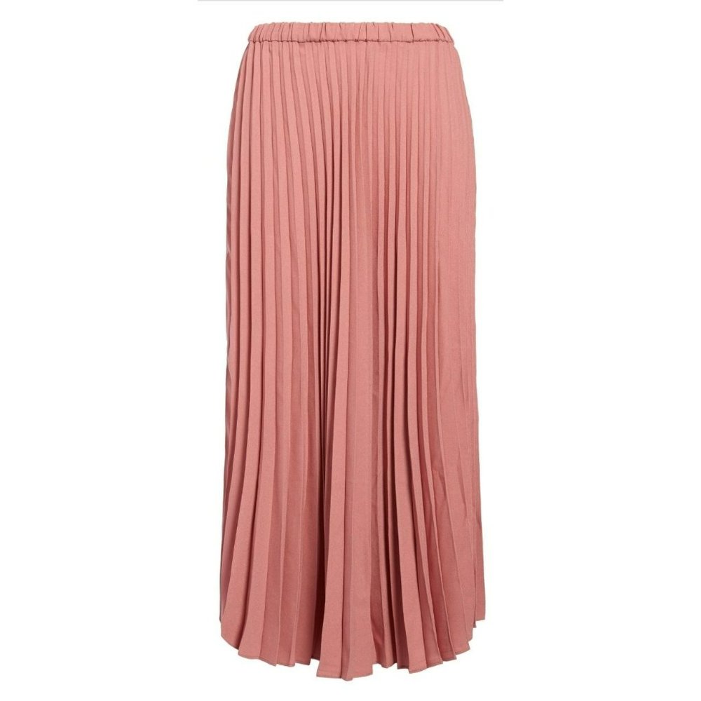 Halogen Pleated MIDI Skirt, Size Large - Pink